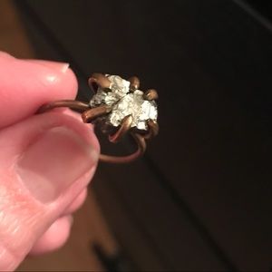 raw black crystal ring, sz 9 Anthropologie